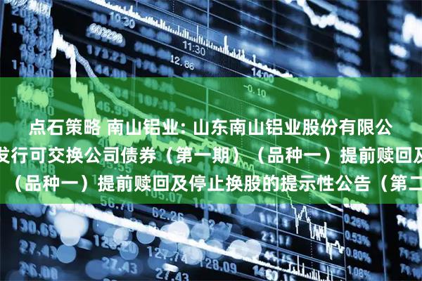 点石策略 南山铝业: 山东南山铝业股份有限公司关于控股股东非公开发行可交换公司债券（第一期）（品种一）提前赎回及停止换股的提示性公告（第二次）